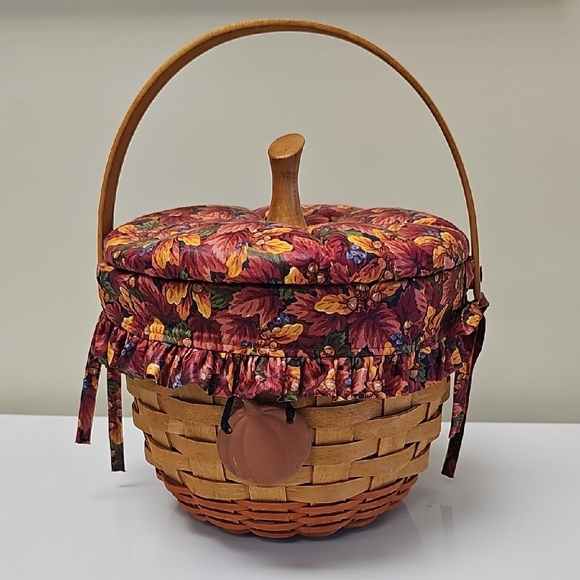 Longaberger 1995 vintage Pumpkin Basket with Lid Lined - Picture 1 of 6
